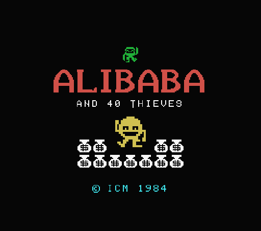 Alibaba And 40 Thieves title screen for MSX